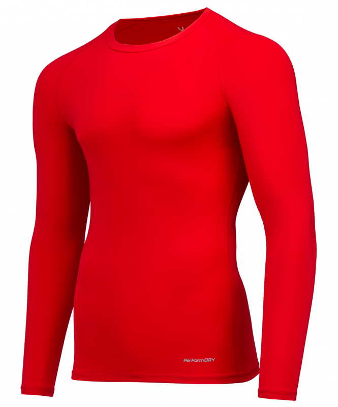 Футболка компрессионная c длинным рукавом PerFormDRY Baselayer Tee LS 2, красный, размер XXXL, Jögel ЦБ-00003108