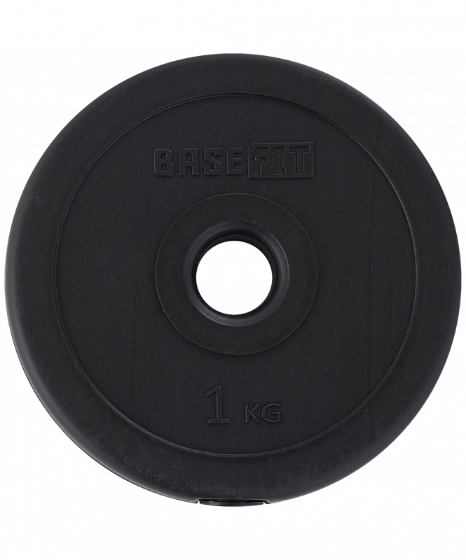 Диск пластиковый BB-203 d=26 мм, черный, 1 кг, BASEFIT УТ-00019752