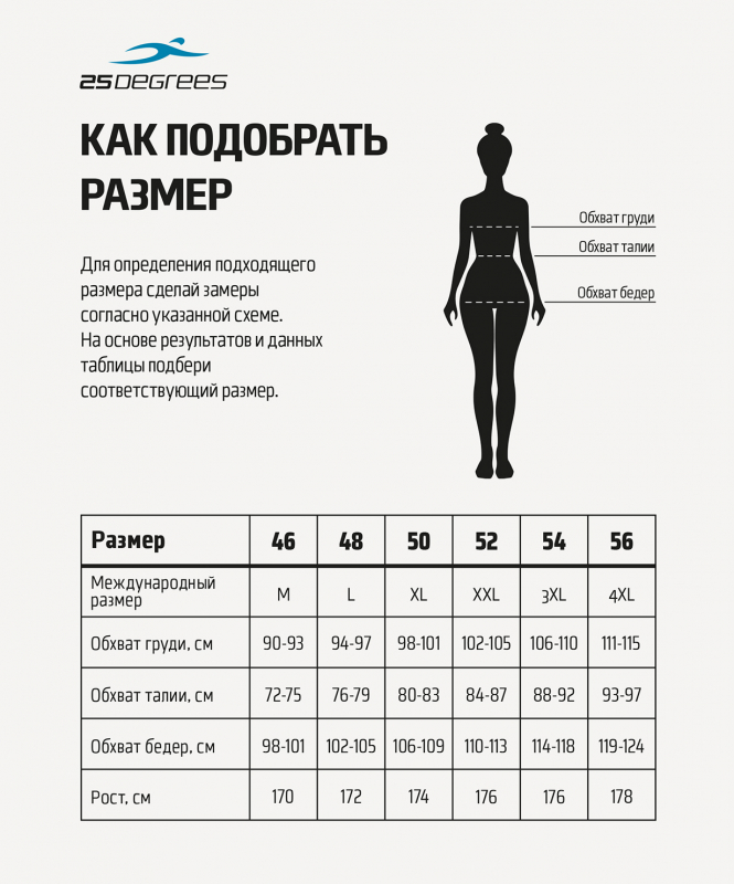Купальник для плавания Shape Black, полиамид, размер 56, 25Degrees ЦБ-00003895