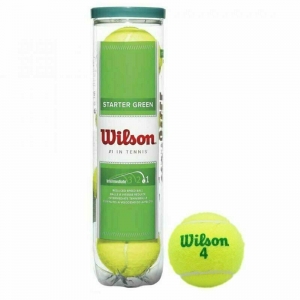 Мяч теннисный WILSON Starter Green Play, арт.WRT137400, одобр.ITF, фетр, нат.рез, уп.4шт,желто-зелен