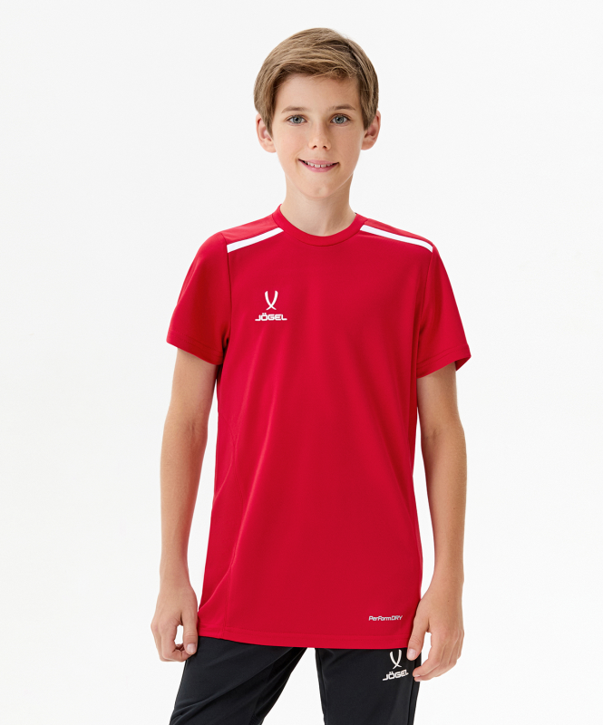 Футболка тренировочная DIVISION Training Tee, красный, размер YM, Jögel ЦБ-00003967