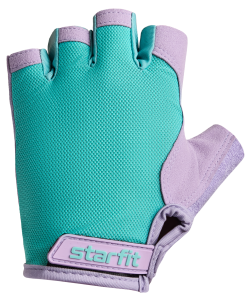 Перчатки для фитнеса WG-105, с гелевыми вставками, мятный/лиловый, Starfit