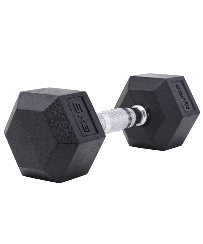 Гантель гексагональная DB-301 5 кг, обрезиненная, черный, Starfit