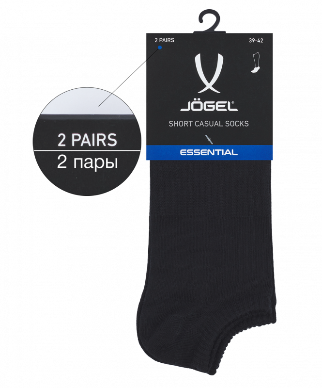 Носки низкие ESSENTIAL Short Casual Socks, черный, размер 43-45, Jögel УТ-00020718