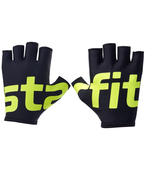 Перчатки для фитнеса WG-102, черный/ярко-зеленый, Starfit