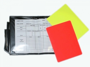 Набор карточек для футбольного арбитра. В комплекте 1 карандаш, 1 карточка "жёлтая", 1 карточка "красная", блокнот для записей. (НН-02)
