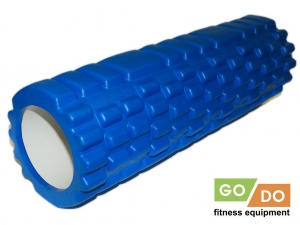 Валик ролл для фитнеса рельефный полый GO DO JD2-45 (Синий)