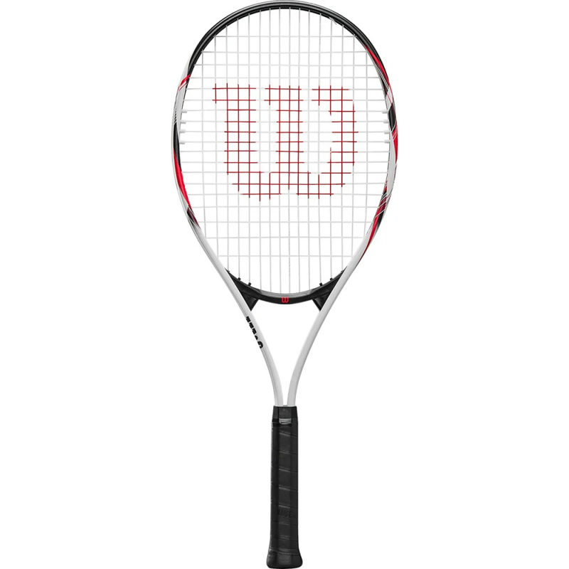 Ракетка б/т Wilson Fusion XL Gr2, WR199110U2, для любит, алюминий, со струнами, черно-бело-красный