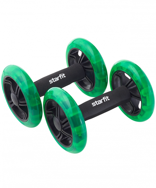 Ролики для пресса раздельные RL-107, черный/ярко-зеленый, Starfit УТ-00019236