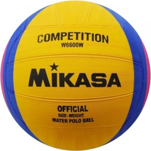 Мяч для водного поло MIKASA W6600W размер 5, мужской, резина, вес 400-450гр. окружность 68-71 см, желтый-синий-розовый