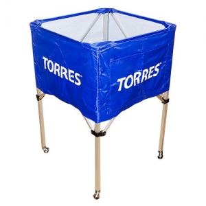 Тележка для мячей TORRES, SS11022, на 25-30 шт., длина 67 см, глубина 45 см, высота 103 см, синий-белый