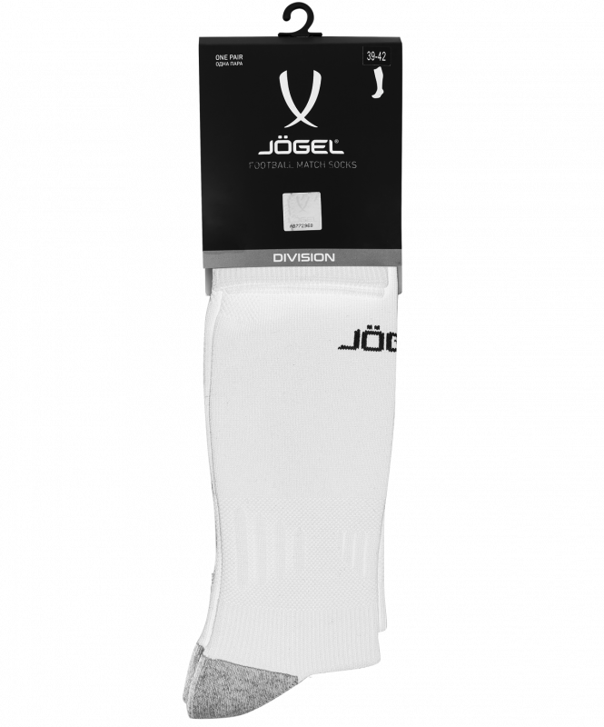 Гетры футбольные Match Socks, белый, размер 39-42, Jögel ЦБ-00001831