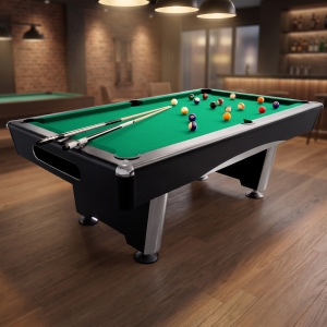 Бильярдный стол для пула Dynamic Billard "Triumph Plus" 8 футов (черный) в комплекте, аксессуары и сукно