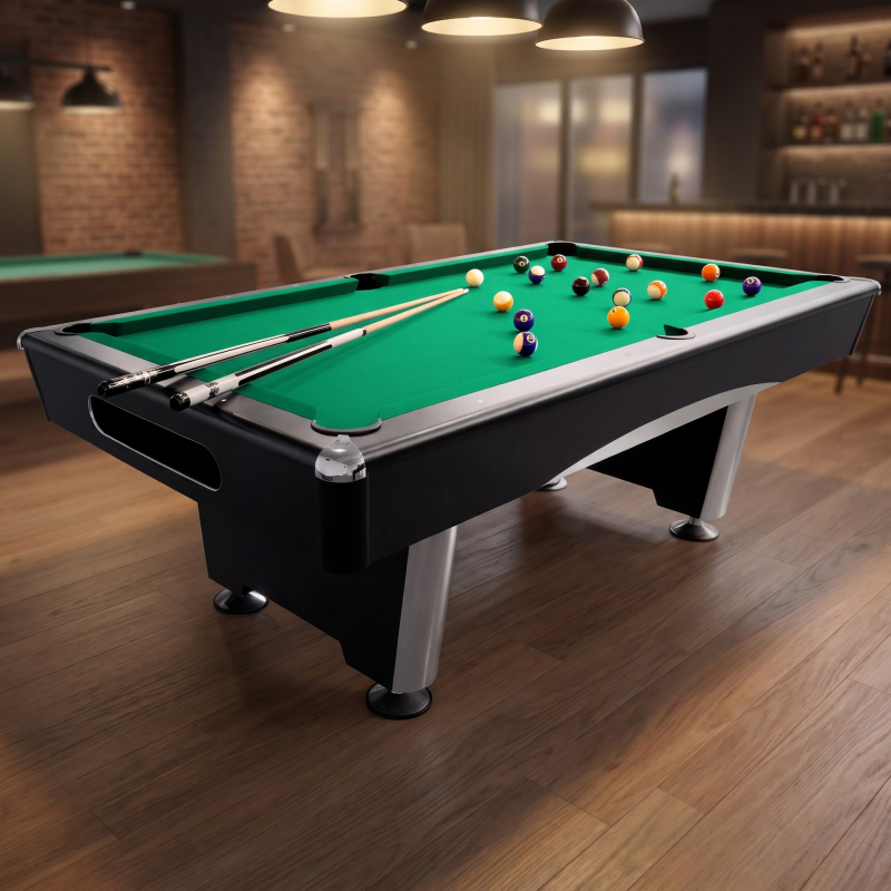 Бильярдный стол для пула Dynamic Billard "Triumph Plus" 8 футов (черный) в комплекте, аксессуары и сукно
