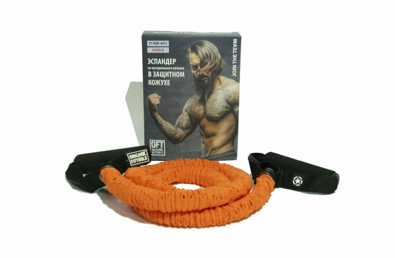 Эспандер 120 см в защитном кожухе LIGHT Original FitTools FT-TUBE-6912