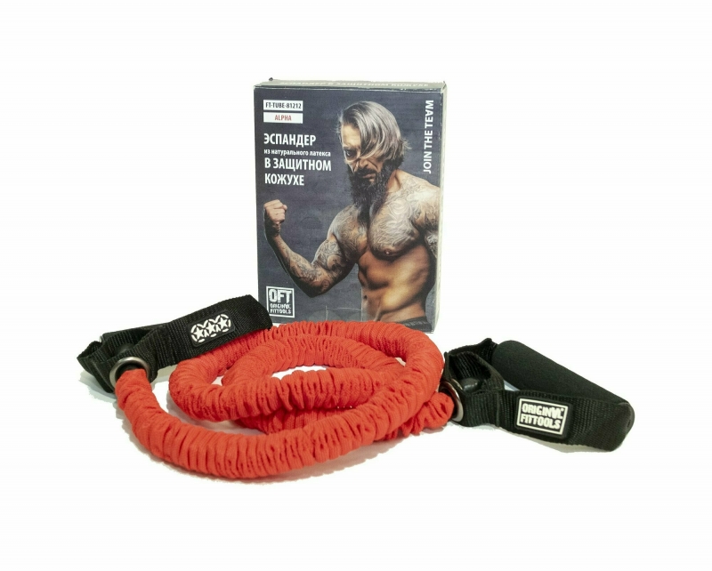 Эспандер 120 см в защитном кожухе HEAVY Original FitTools FT-TUBE-81212