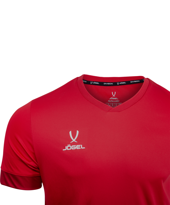 Футболка игровая DIVISION PerFormDRY Union Jersey, красный/ темно-красный/белый, Jögel