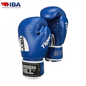 Боксерские перчатки TIGER одобренные IBA синие Green Hill BGT-2010a-EU-4 12oz