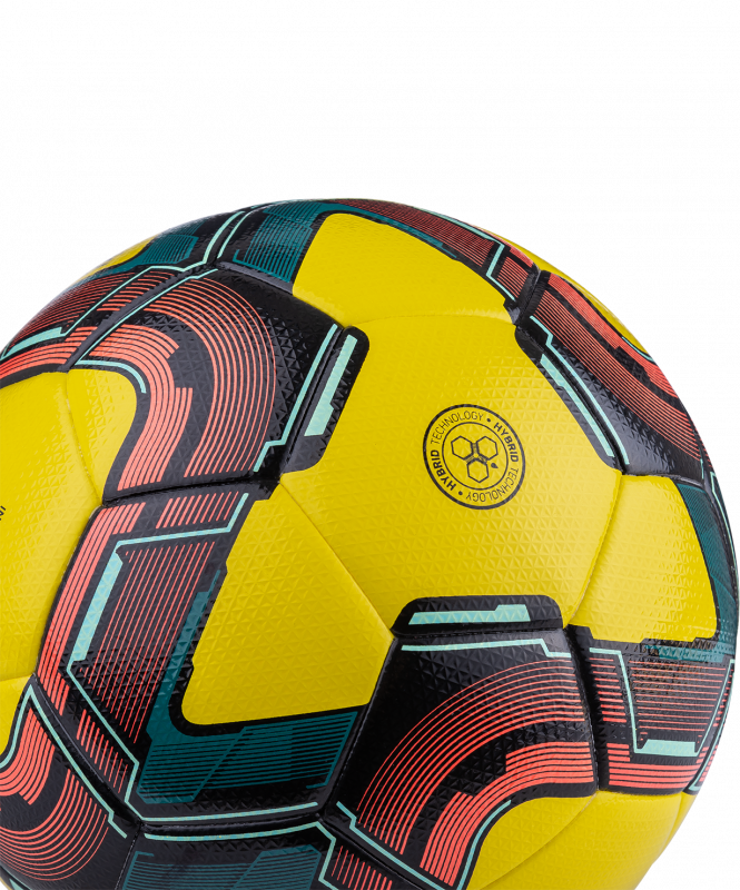 Мяч футзальный Inspire №4, желтый/черный/красный, размер 4, Jögel УТ-00018634
