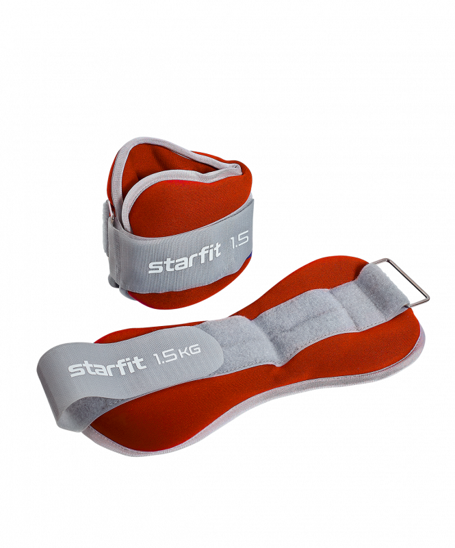 Утяжелители универсальные WT-502, 1.5 кг, красный/серый, Starfit ЦБ-00002502