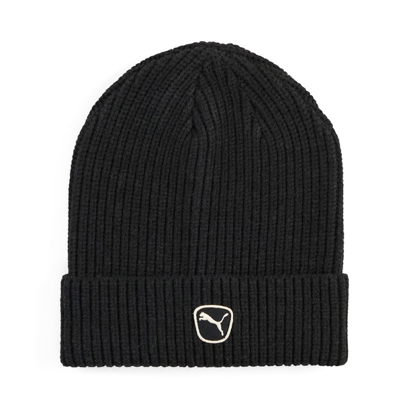 Шапка PUMA Cat Patch Mid Crown Beanie, 02735601, 100% полиэстер, черный