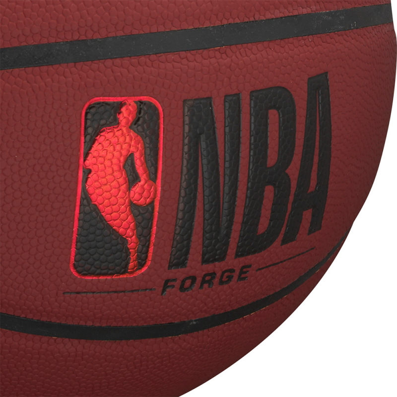 Мяч баск. WILSON NBA Forge Crimson BSKT, WTB8201XB07, размер 7, PU, бутиловая камера, бордово-черный