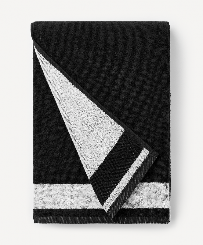 Полотенце спортивное ESSENTIAL Towel L, 70х140, черный/белый, Jögel ЦБ-00004144