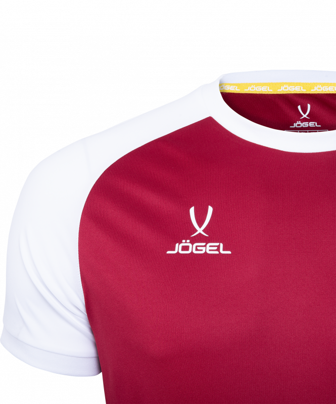 Футболка игровая CAMP Reglan Jersey, гранатовый/белый, детский, размер YXS, Jögel УТ-00016202