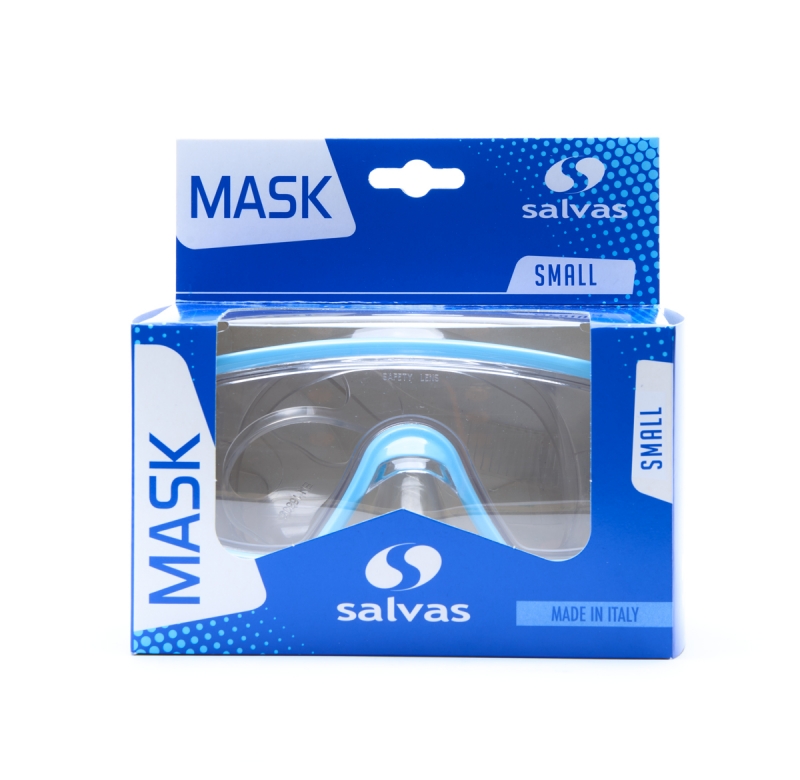 Маска для плавания SALVAS Domino Jr Mask CA105C1TQSTH, размер детский, голубая