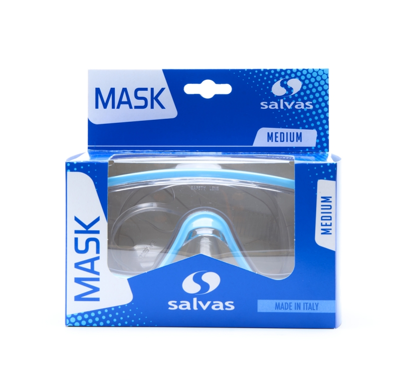 Маска для плавания SALVAS Domino Md Mask CA140C1TQSTH, размер Medium, голубая