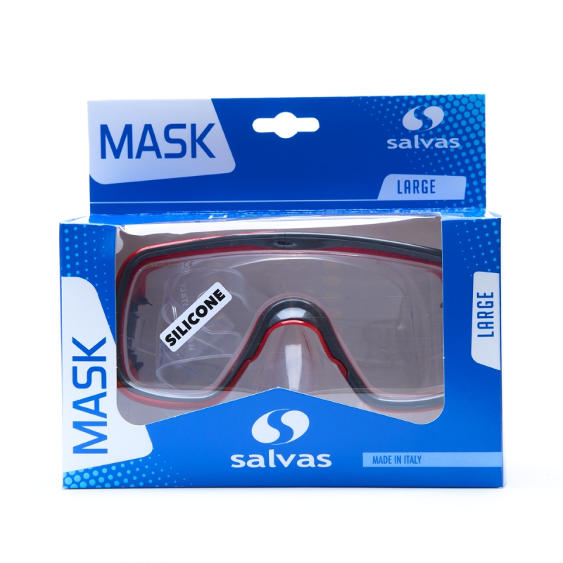 Маска для плавания SALVAS Domino Sr Mask CA150C1TRSTH, размер взрослый, красная