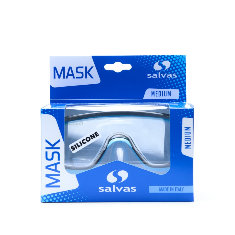 Маска для плавания SALVAS Geo Md Mask CA140S1QYSTH, размер Medium, голубая