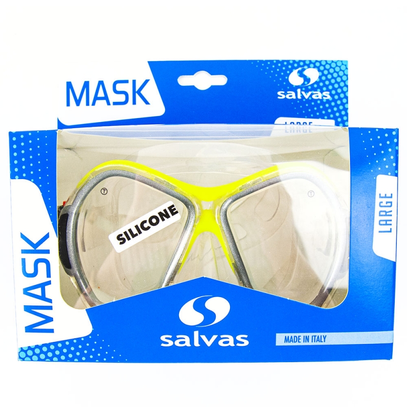 Маска для плавания SALVAS Phoenix Mask CA520S2GYSTH, размер взрослый, серебристо-жёлтая