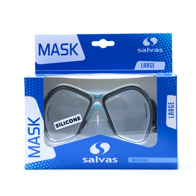 Маска для плавания SALVAS Phoenix Mask CA520S2QYSTH, размер взрослый, серебристо-голубая