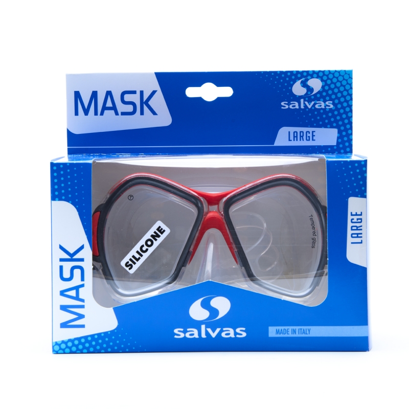 Маска для плавания SALVAS Phoenix Mask CA520S2RYSTH, размер взрослый, серебристо-красная
