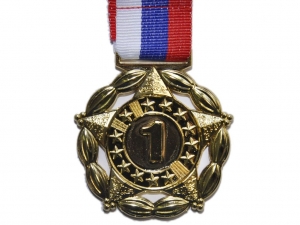 Медаль спортивная с лентой 1 место d - 5 см 1904-1