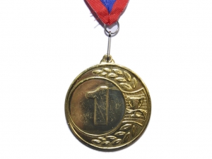 Медаль спортивная с лентой 1 место d - 6.5 см 1905-1