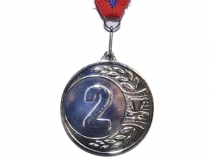 Медаль спортивная с лентой 2 место d - 6.5 см 1905-2