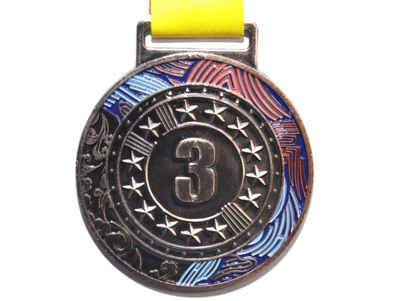 Медаль спортивная с лентой 3 место d - 6.5 см 1903-BL-3
