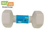 Гантель GO DO в виниловой матовой неопреновой оболочке. Вес 4 кг. (Белый)