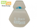 Гантель GO DO в виниловой матовой неопреновой оболочке. Вес 5 кг. (Белый)