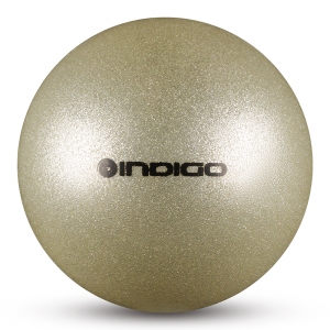 Мяч для художественной гимнастики INDIGO IN118-SIL, диаметр 19см., серебряный металлик с блестками
