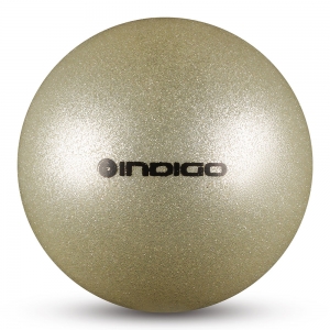 Мяч для художественной гимнастики INDIGO IN119-SIL, диаметр 15см., серебрянный металлик с блестками