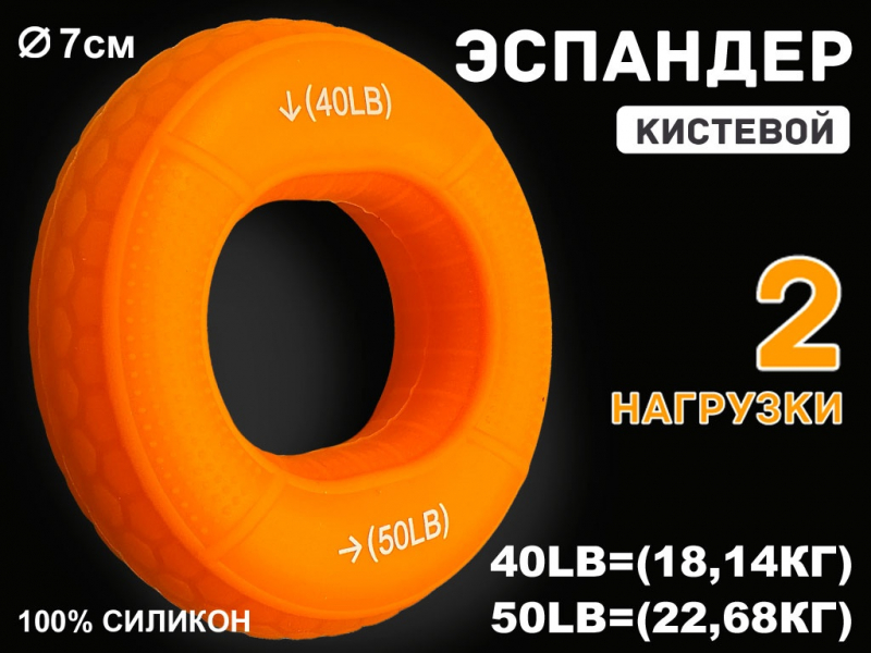 Эспандер кистевой с двойной нагрузкой 40-50 LB