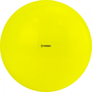 Мяч для художественной гимнастики однотонный TORRES, AG-19-03, диам. 19 см, желтый