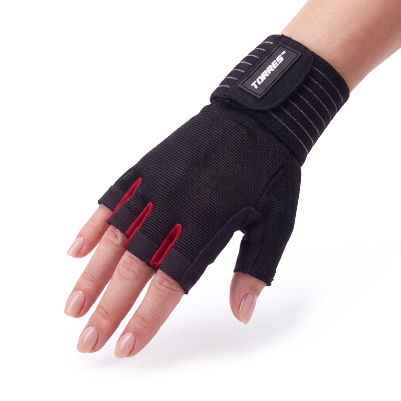 Перчатки для занятий спортом TORRES, PL6267XL, размер XL, полиэстер, микрофибра, подбивка 6 мм, черные