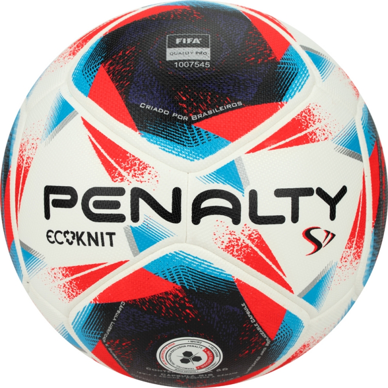 Мяч футбольный PENALTY BOLA CAMPO S11 ECOKNIT XXIII, 5416321610-U, размер 5, FIFA Quality Pro, бело-красно-синий