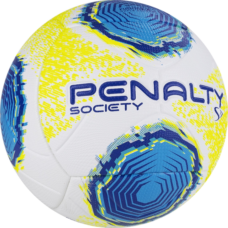 Мяч футбольный PENALTY BOLA SOCIETY S11 R2 XXII 5213261090-U, размер 5, бело-жёлто-голубой