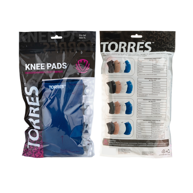 Наколенники спортивные TORRES Pro Gel PRL11018XL-03, размер XL, синие