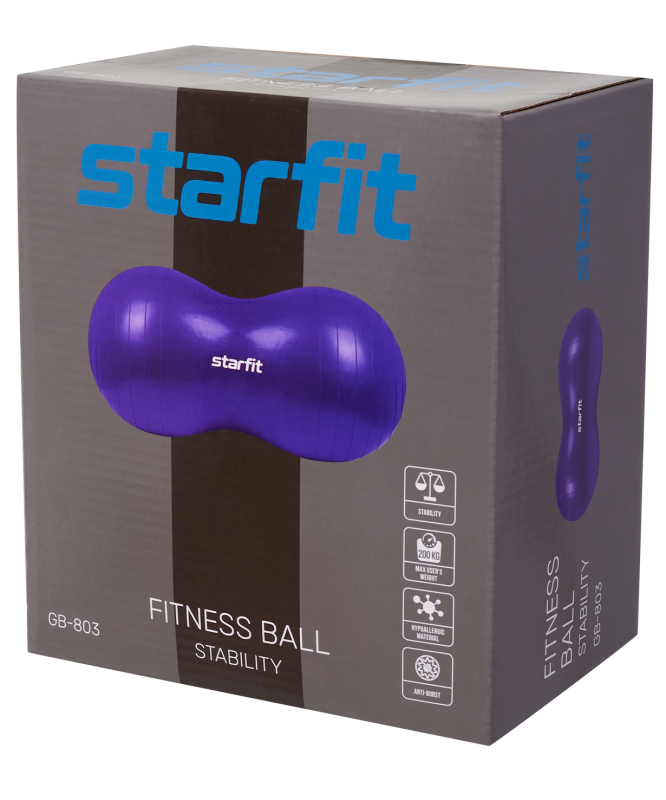 Фитбол GB-803 Арахис, 50x100 см, фиолетовый, Starfit